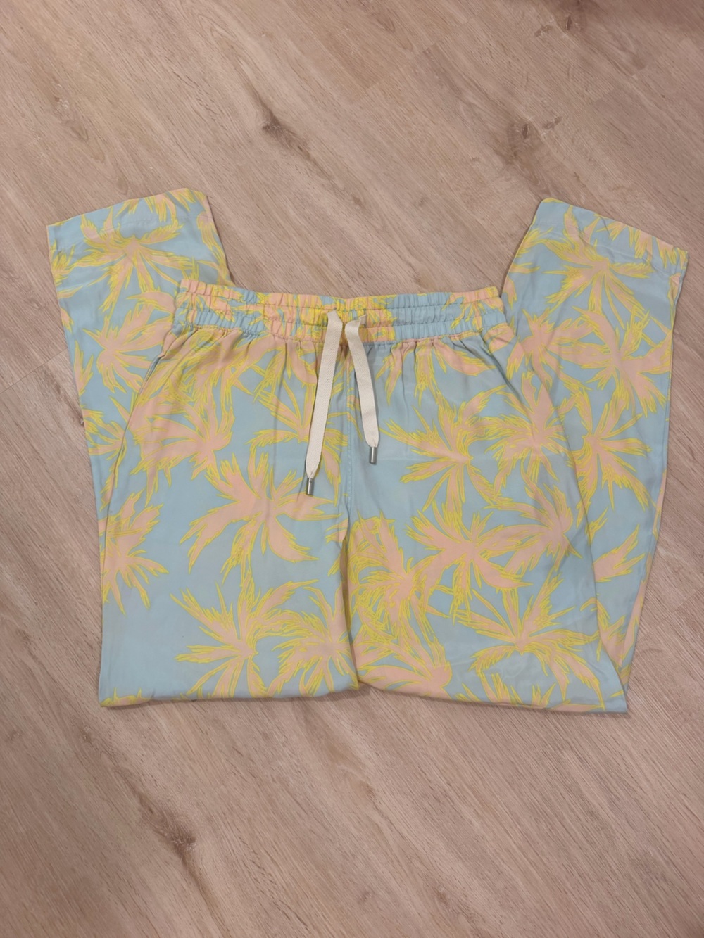 Light Blue Palm-Print Women’s pants